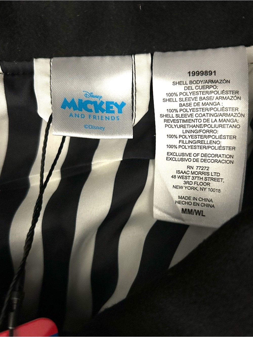 Disney Mickey Mouse Black Varsity Letterman Jacket Unisex Men’s M Women’s L - Picture 8 of 11